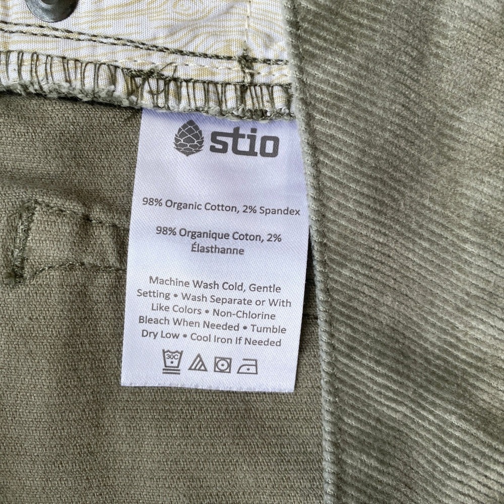 Stio Rivet Corduroy Pants Sage Green Gray Womens 10 Short Outdoor Hiking Camping - Picture 9 of 13